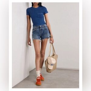 NWT AGOLDE Parker Cut Off Jean Denim Short in Dark Swapmeet #A026E-1206